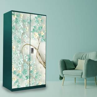 DecorWear 219 cm Almirah sticker roll BranchFlowerAlmira wardrobe sticker Design door stickers Self Adhesive Sticker