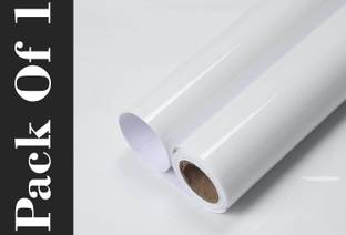 Wallcol 200 cm Plain White Waterproof Wallpaper For Furniture,Kitchen,Fridge,Door,Wall Etc. Self Adhesive Sticker