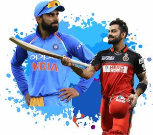 Decoration Stickers 58 cm virat kohli cricket player wall sticker(58x51) Self Adhesive Sticker