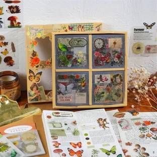 Skstore 22.8 cm Sheets Cute Stickers Cartoon Flower Sticker PET Transparent Decorative Sticker Removable Sticker