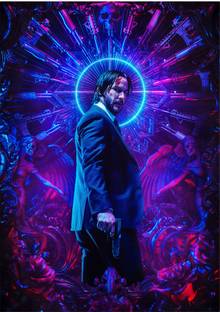 santer 30 cm John Wick Wall Sticker - Glossy 300 GSM Self Adhesive Sticker