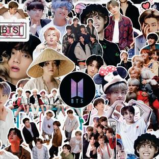 Animes On Trend 2.5 inch BTS - RM, Jin, Suga, J-Hope, Jimin, V, and Jungkook Self Adhesive Sticker