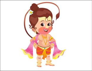 Decoar Nirmal 91 cm Shri hanuman wall sticker size (91x64 cm) Self Adhesive Sticker