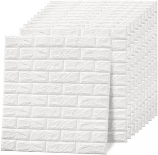 The Electra 195.58 cm 3D White Brick Foam Wallpaper Self Adhesive Sticker