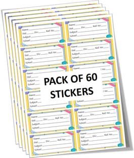 Funtime 10 cm Name stickers for school books and notebooks Self Adhesive Sticker