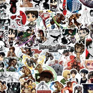 AnimeVerse 3 inch Attack On Titan Anime Stickers For Laptops, Water Bottle, Phone Case, Etc Self Adhesive Sticker