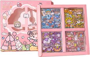 MON N MOL TOY 20 inch Pvc Cartoon Theme Kawaii -100 Sheets Cute Washi Self Adhesive Sticker