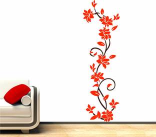 Decor hubb 1 cm New 3D Three-Dimensional Rose Flower Wall Stickers modern design Self Adhesive Sticker