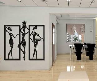 Sahaj Décor 24 inch Traditional African Women Decal Home Entrance|Tribal Mirror Stickers 25X24 Inch Self Adhesive Sticker