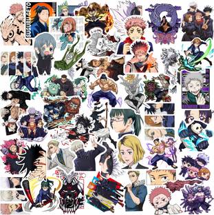 PRINTHUA 4.5 cm JJK Stickers for Bike, Laptop, Smartphone, Waterproof, Residue Free, Vinyl, Self Adhesive Sticker