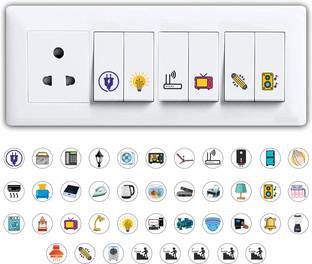 RAIMO 1.5 cm Switch Sticker For Electric Board Appliances Including 41 Designs 600 stickers Self Adhesive Sticker