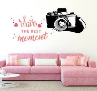 Littlebuds 100 cm Camera-Save The Memories-Save The Best Moments-Wall Decorative Self Adhesive Sticker