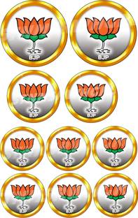 HindK 7.62 cm BJP stickers Pack Self Adhesive Sticker