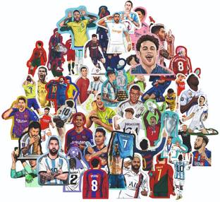 SAMANTA WALA 1.5 inch FOOTBALL STICKER For phone, Laptop, Bag, Bottle, etc. | Pack of 50 Self Adhesive Sticker