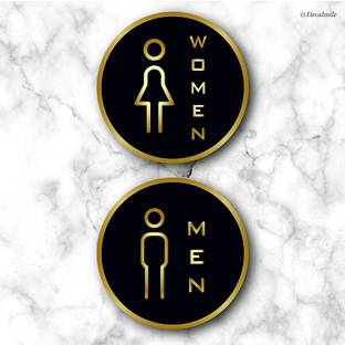 Spacekeeper 6 inch Men & Women Washroom Door Self Hospital School Office Hotel Restaurant Self Adhesive Sticker