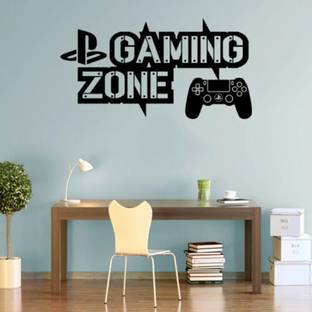 Xskin 43 cm PS4 Gaming Zone black, Wall Stickers Home Decor Waterproof Wall Decals Self Adhesive Sticker