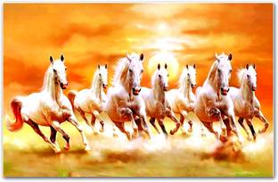 TATMODS 45.72 cm Seven Horse Wall Poster For Home Vinayl Sticker 300GSM Thick (12X18 inch) Reusable Sticker