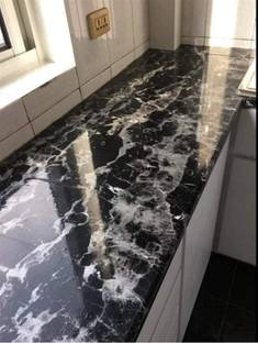 SeaRegal 200 cm Black Marble Self Adhesive Wallpaper for Kitchen Self Adhesive Sticker