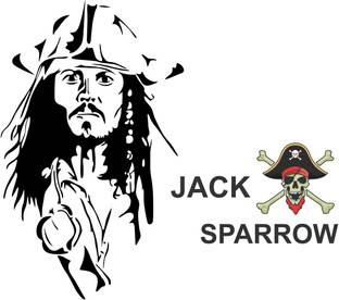 WALLDECORS 76.2 cm JACK SPARROW IMAGE STICKER Self Adhesive Sticker