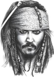 Dumdic 30 cm Jack Sparrow Black A4 Strong Self Adhesive Sticker