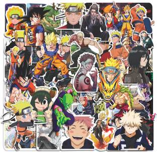 CLICKEDIN 6.35 cm Beautiful Mix Anime Japanese cartoons Stickers Muti-color Pack Of 100 Self Adhesive Sticker