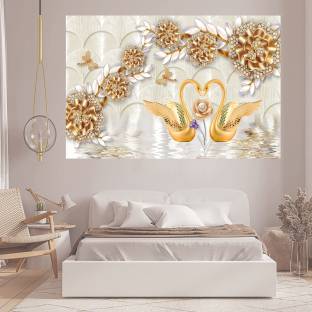 PR DESIGN SOLUTION 60.96 cm Floral Decorative Wallpaper Sticker (24 inch x 36 inch) Self Adhesive Sticker