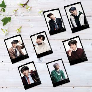 Niki Enterprises 8.89 cm BTS Laptop Stickers ( Set of 7 ) + a Freebie Self Adhesive Sticker