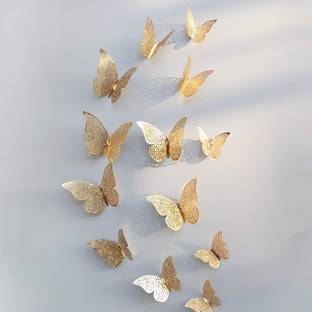 CHEFERYN 12 cm 12pcs 3D Home Decor Butterfly with Sticking Pad Self Adhesive Sticker