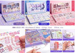 heet 36 cm Cute Girl Kawaii Stickers 200 Sheet Washi Sticker Set Journals,Scrapbooking, DIY Self Adhesive Sticker