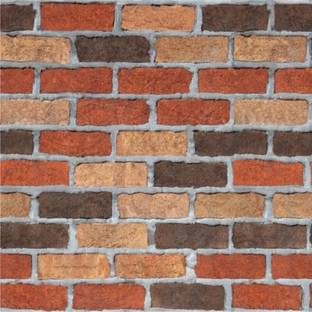 Flipkart SmartBuy 45 cm Nature Brown and Multi Brick Wallpaper ( 100 CM X 45 CM ) Self Adhesive Sticker