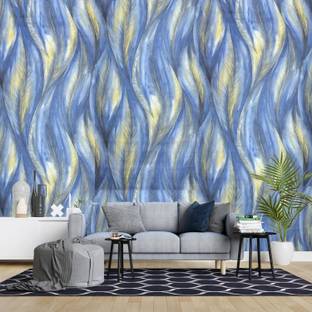 FOKRIM 300 cm Blue Feather 40*300 Self Adhesive Sticker