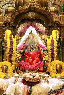 ShubhFly 47 cm Shree Siddhivinayak Wall Sticker Mumbai Ganapati/Ganesha for Home Decor Self Adhesive Sticker
