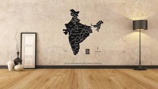 STIKHUB 60 cm india map name of states new wall sticker Self Adhesive Sticker