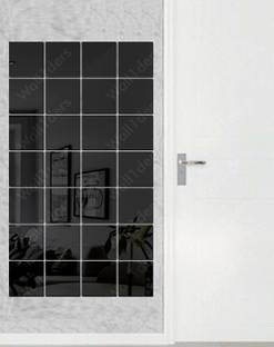 wall1ders 10 cm Each Pieces Square Black Acrylic Mirror Self Adhesive Sticker