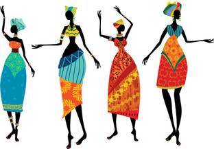 god & god's 27 cm Four TRIBAL Ladies Self Adhesive Sticker