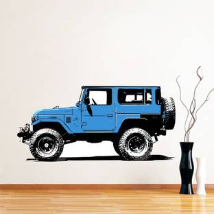ArtisticDecals 59 cm Car Mountain jeeps, Racing car Wall Sticker Big size sticker, 3D sticker Self Adhesive Sticker