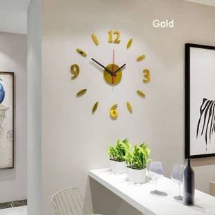 FASTQT 70 cm Frameless 3D Acrylic Diy Wall Clock Self Adhesive Sticker