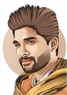 santer 12 inch Allu Arjun wall sticker - stylish star Allu Arjun wall sticker Glow in the Dark Sticker