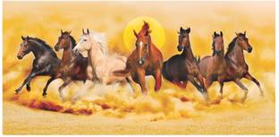 AH Decals 76.2 cm VASTU SEVEN HORSE STICKER Self Adhesive Sticker