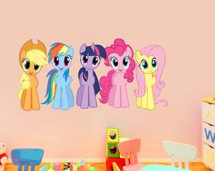 Decor hubb 76 cm Beautiful Little pony wall sticker for kids room 76 Cm X 40 Cm Self Adhesive Sticker