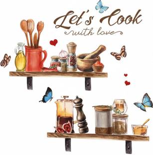 STICKER STUDIO 51 cm Lets cook with Love Kitchen Self Adhesive Sticker