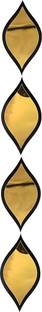 VAH 20 cm Black and Golden Toran Design Mirror Sticker( Pack of 4 ) Self Adhesive Sticker