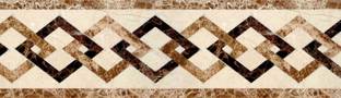 WALLDESIGN 304.8 cm Tile Art Marble Stone Inlay Pattern Wall Border Trim - 3 inch width by 10 ft length - Small Self Adhesive Sticker