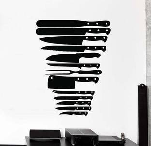 SnappyVinyl 27 cm Knives Butcher Kitchen Self Adhesive Sticker