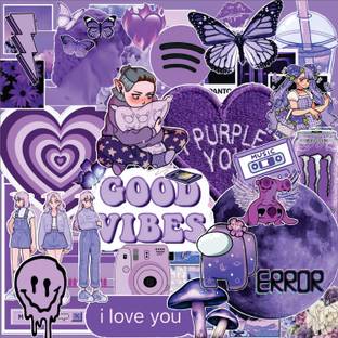 maddlyycrafted 3 inch Madly Crafted’s purple aesthetic sticker collection Self Adhesive Sticker
