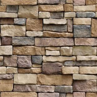 Flipkart SmartBuy 200 cm 3D Brown brick Wallpaper - Self-adhesive and waterproof wallpaper(200CM X45CM) Self Adhesive Sticker