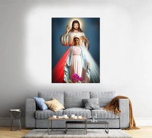 Archi Graphics Studio 56 cm decorative wallpaper/poster of Jesus (pvc vinyl multicolor wall sticker) Self Adhesive Sticker