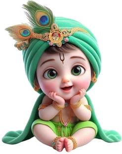 Approach Decor 60 cm Little Krishna cute Krishna God Krishna Lord Krishna Wall Sticker For Kids room Self Adhesive Sticker