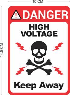 kumawat incorporation 15.5 inch Danger High Voltage sticker Self Adhesive Sticker
