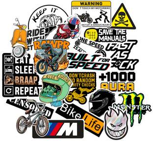 Z and S Designs 6 cm Biker and Travel Freak Stickers, for Bikers, Motorcycle -Pack of 21 Stickers Self Adhesive Sticker